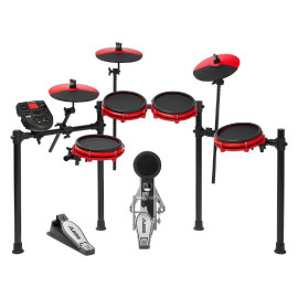 Alesis Nitro Mesh Kit Eight Piece Electronic Drumkit, Special  Edition Red.