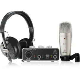 Behringer U-PHORIA STUDIO PRO Complete Recording Bundle with High Definition USB Audio Interface, Condenser Microphone and Studio Headphones